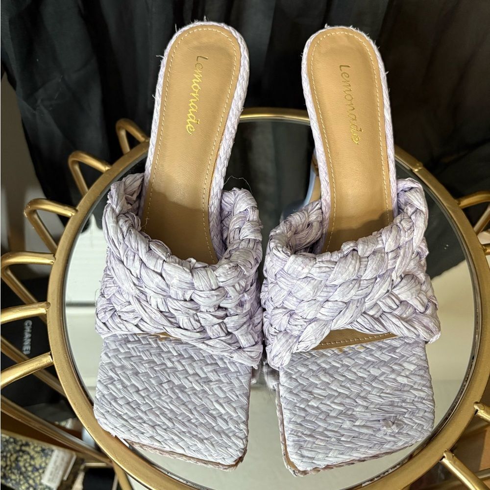 Lemonade Raffia Heels